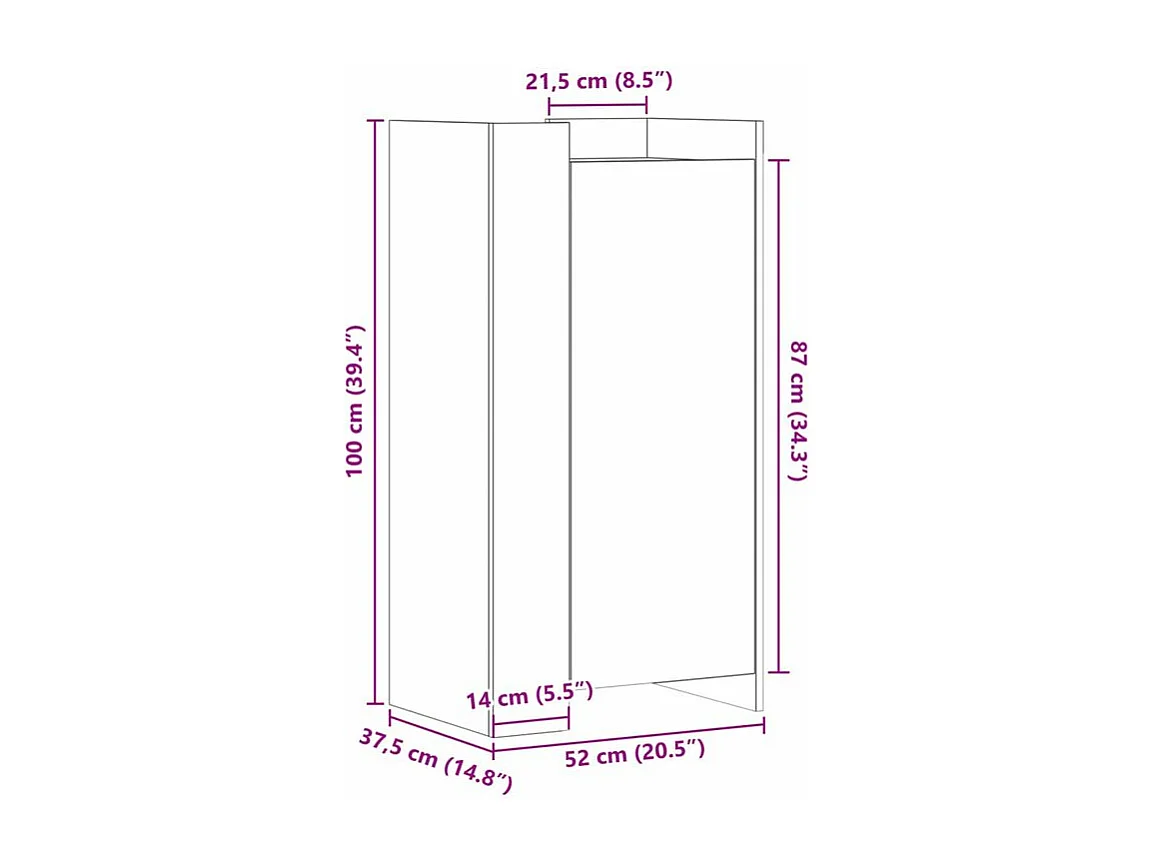Armoire à chaussures en bois Lika L52xP37.5xH100 - Compacte et moderne-Couleur Chêne clair
