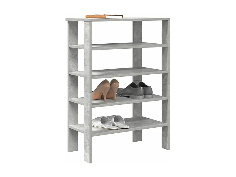 Étagère à chaussures gris béton 61x32x87,5 bois d'ingénierie