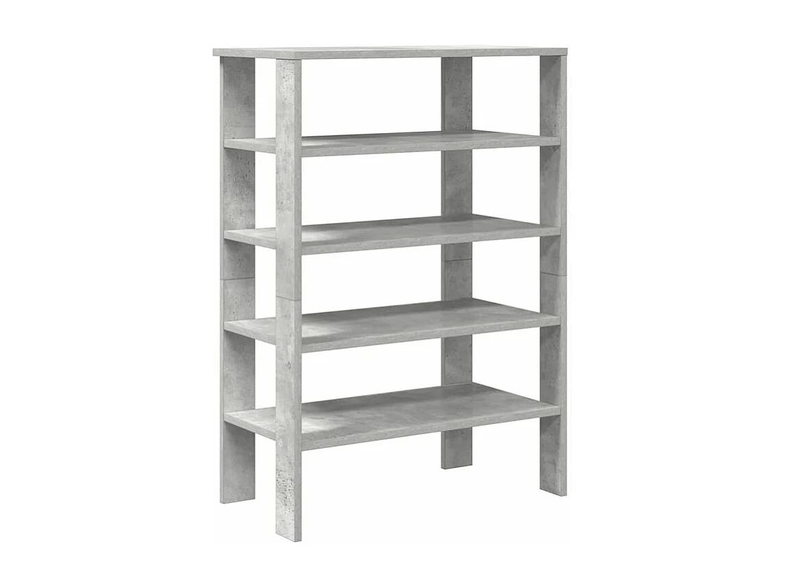 Étagère à chaussures gris béton 61x32x87,5 bois d'ingénierie