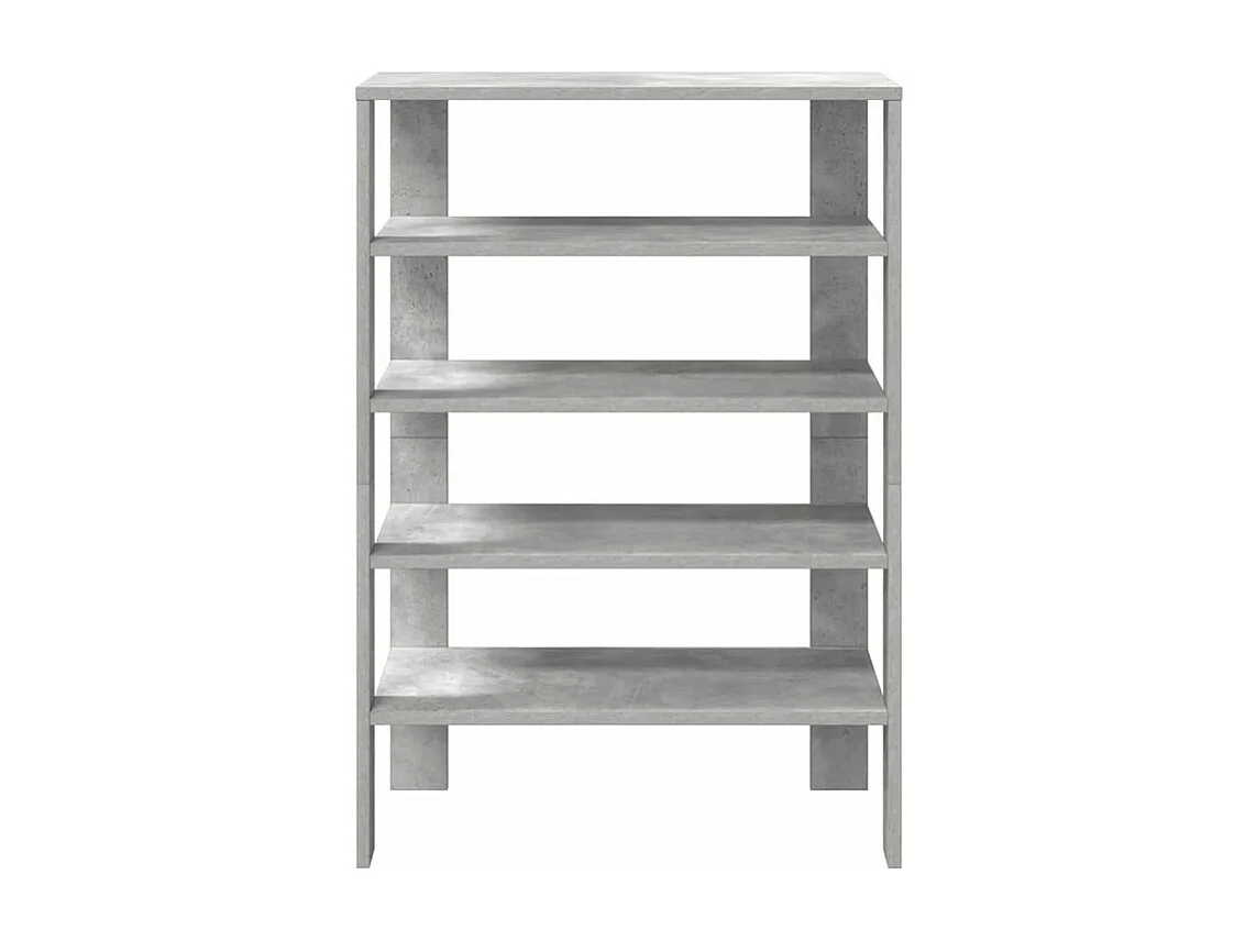 Étagère à chaussures gris béton 61x32x87,5 bois d'ingénierie