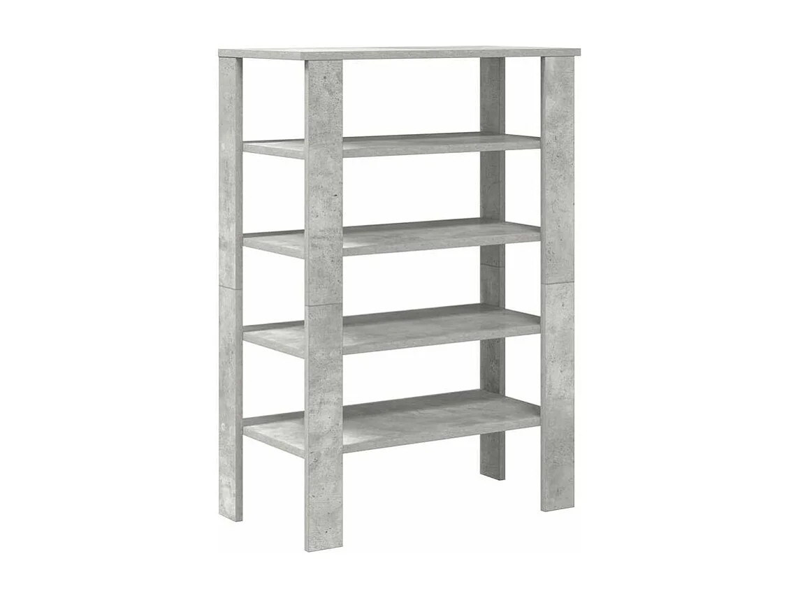 Étagère à chaussures gris béton 61x32x87,5 bois d'ingénierie