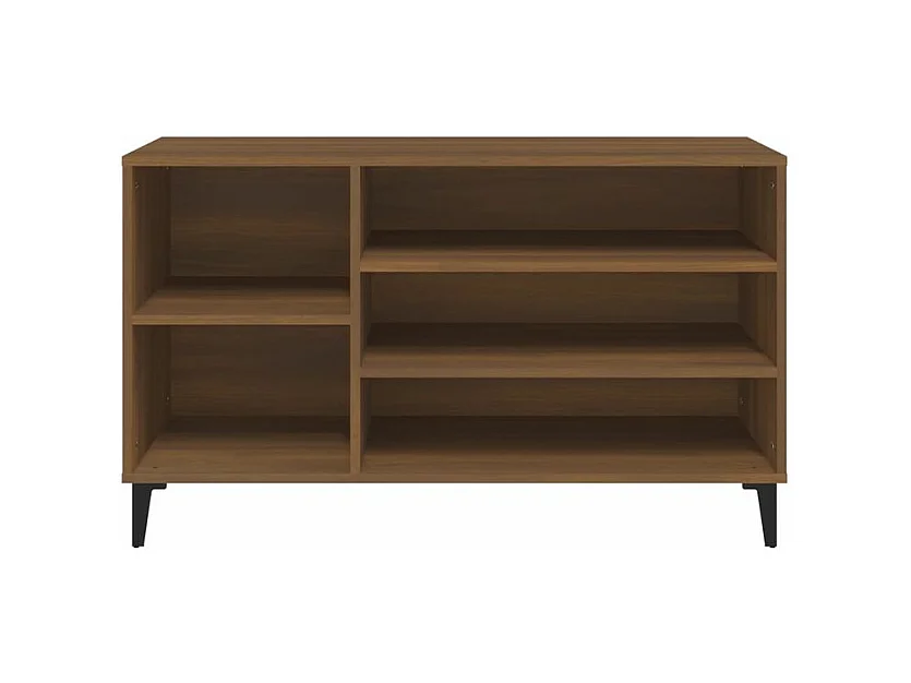 Meuble à chaussures Briko – Style et rangement optimal-Couleur Noyer-Modèle de pieds Noir fin