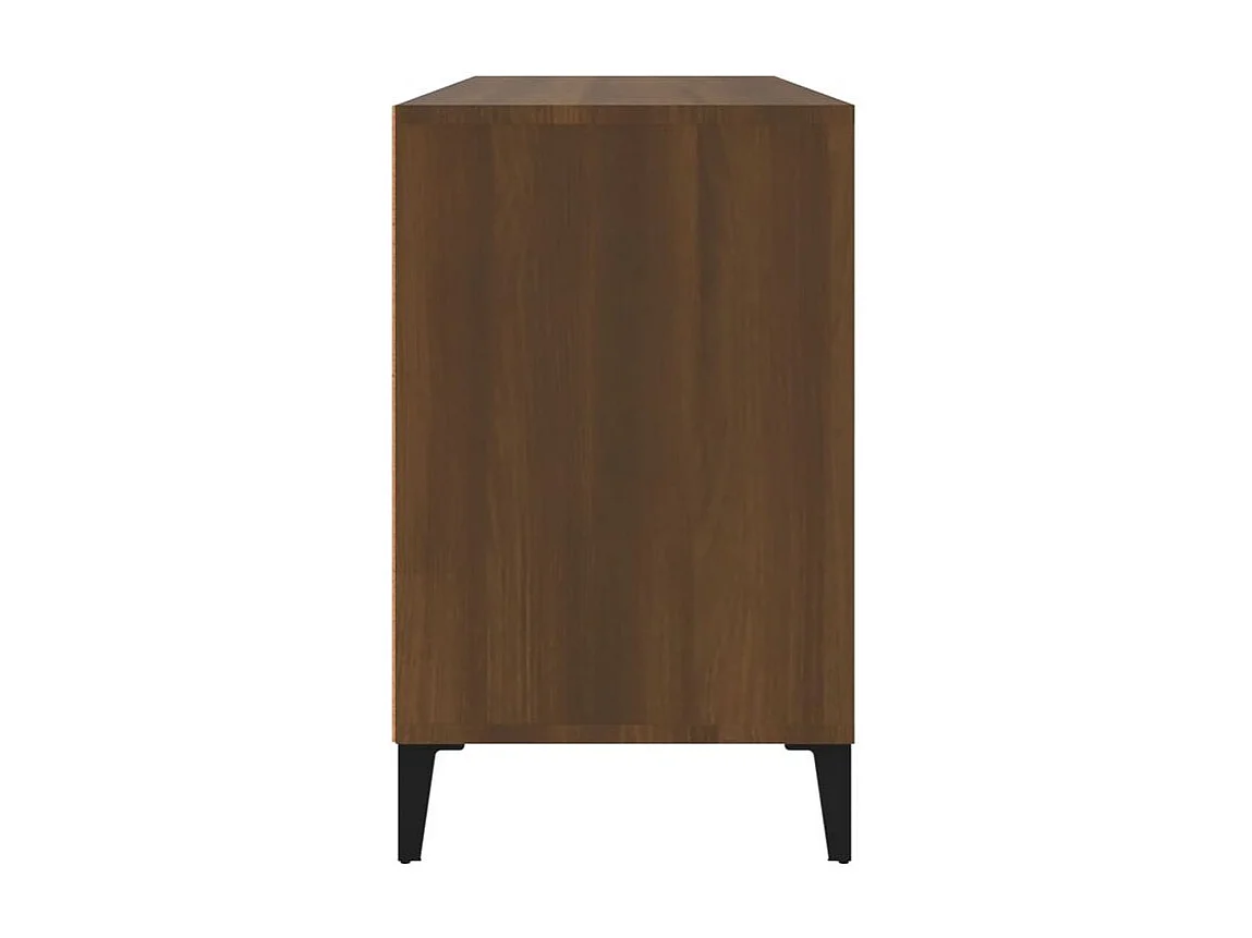 Meuble à chaussures Briko – Style et rangement optimal-Couleur Noyer-Modèle de pieds Noir fin