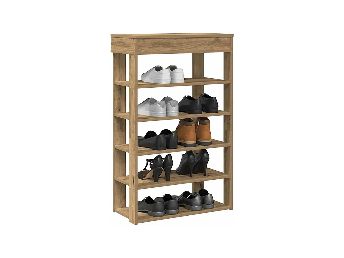 Étagère à chaussures chêne artisanal bois d'ingénierie