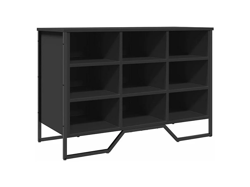 Armoire à chaussures noir 90x38x61,5 bois d'ingénierie
