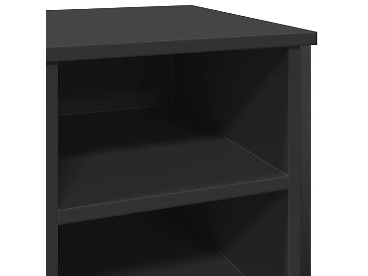 Armoire à chaussures noir 90x38x61,5 bois d'ingénierie