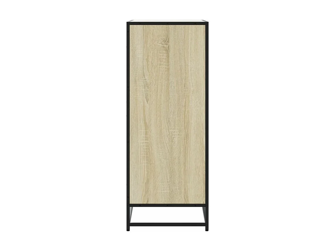 Armoire à chaussures chêne sonoma bois d'ingénierie et métal