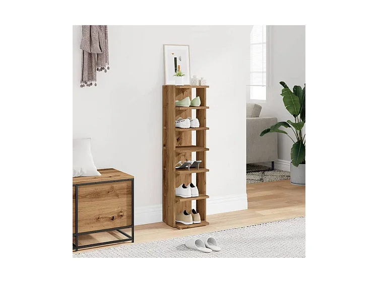 Armoire à chaussures chêne artisanal bois d'ingénierie