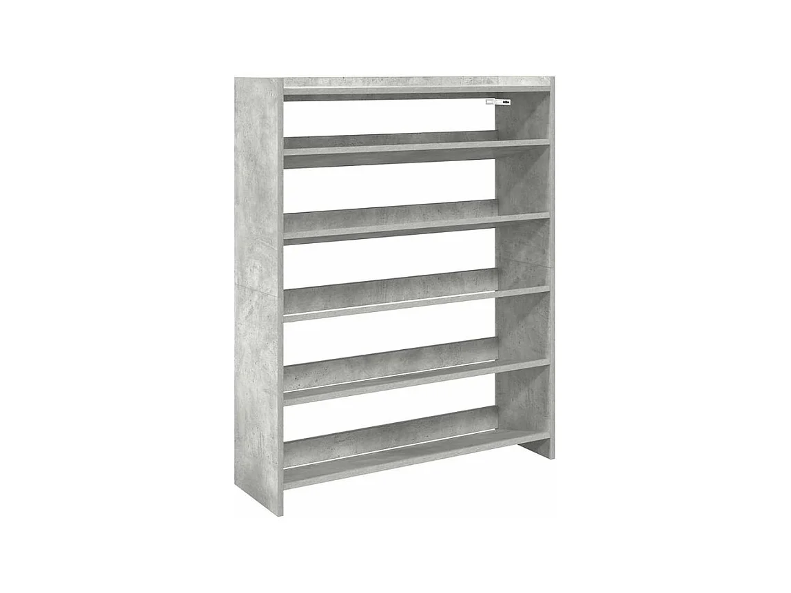 Étagère à chaussures gris béton 80x25x100 bois d'ingénierie