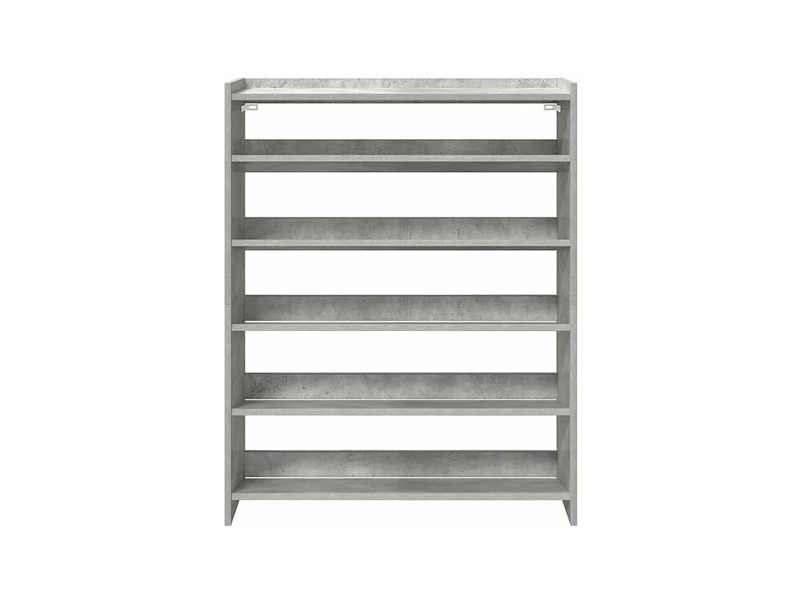 Étagère à chaussures gris béton 80x25x100 bois d'ingénierie