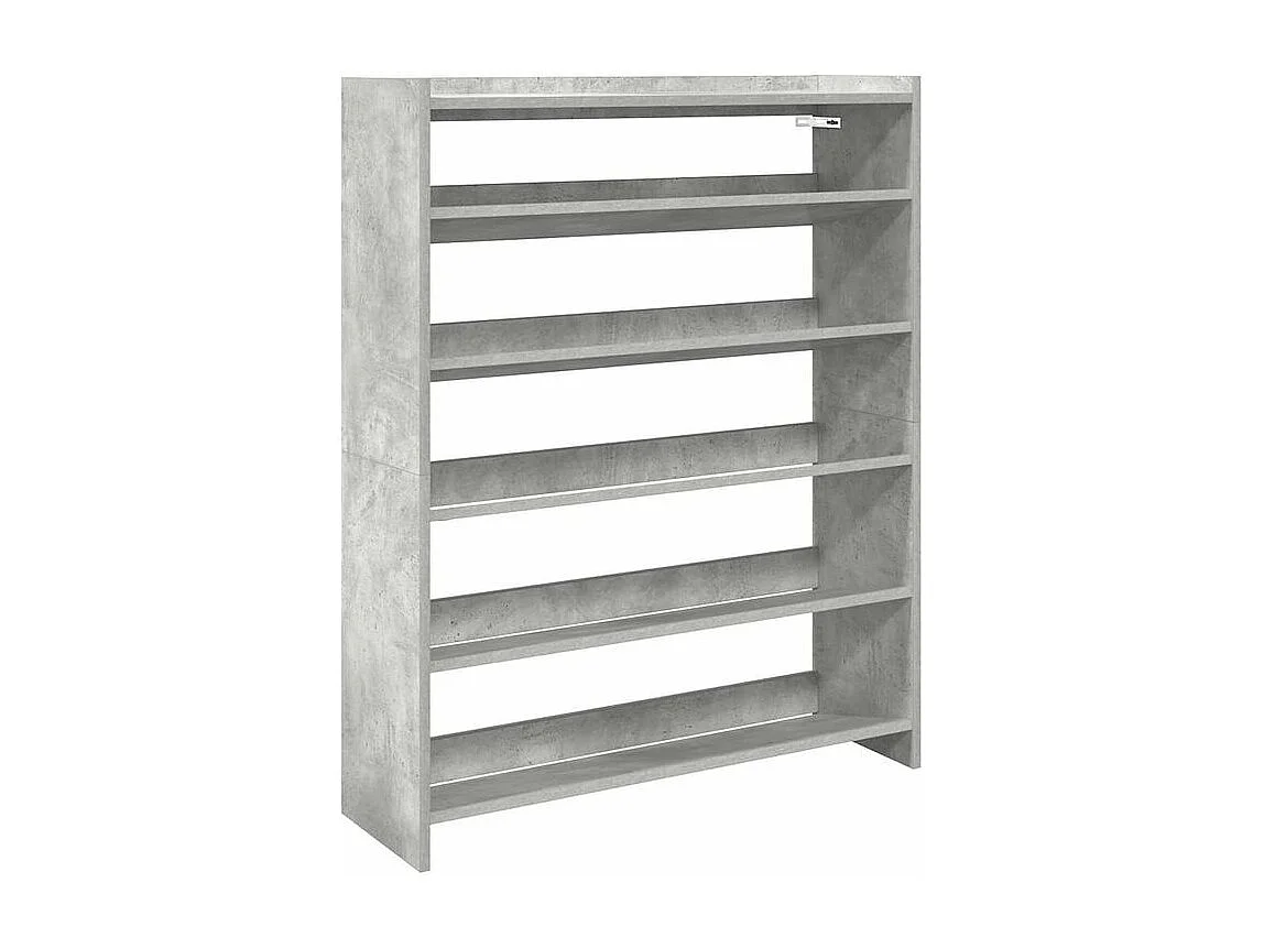 Étagère à chaussures gris béton 80x25x100 bois d'ingénierie