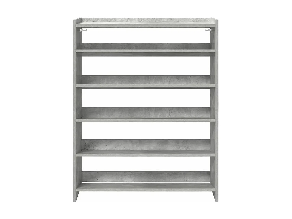 Étagère à chaussures gris béton 80x25x100 bois d'ingénierie