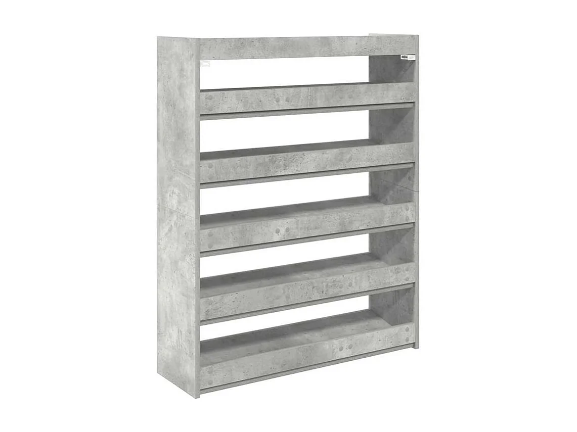 Étagère à chaussures gris béton 80x25x100 bois d'ingénierie