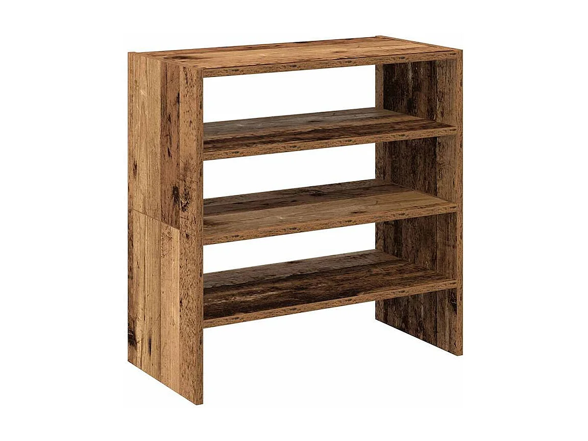 Étagères à chaussures 2 pcs empilable vieux bois 60x30x30,5