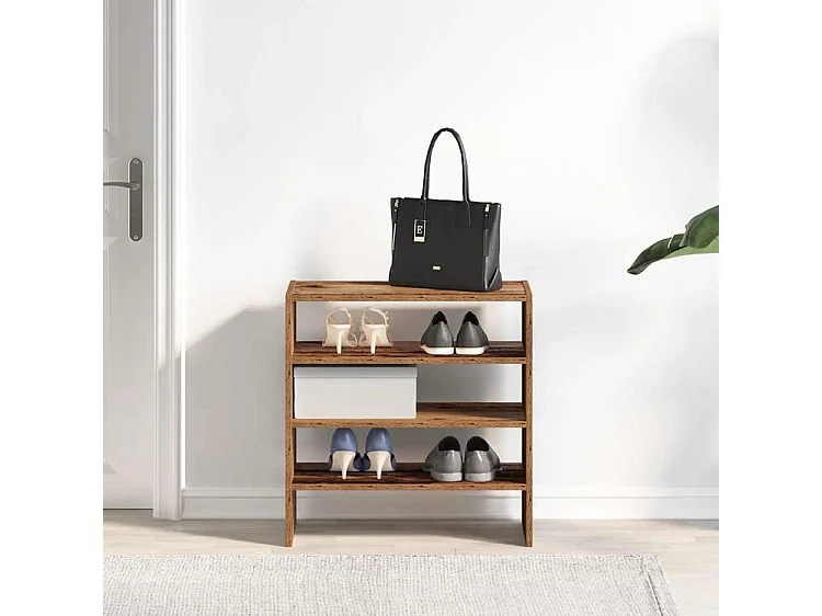 Étagères à chaussures 2 pcs empilable vieux bois 60x30x30,5