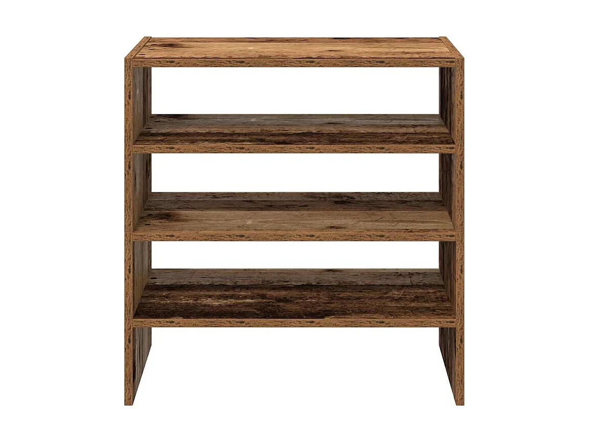 Étagères à chaussures 2 pcs empilable vieux bois 60x30x30,5