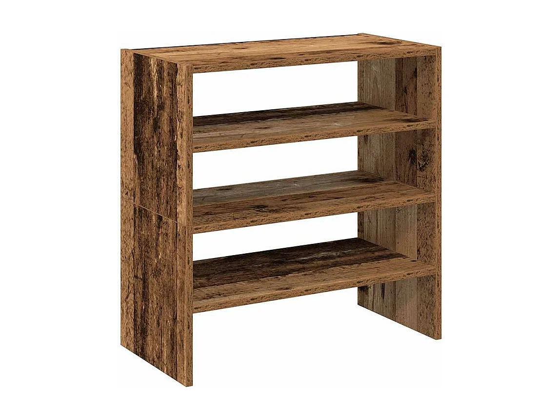 Étagères à chaussures 2 pcs empilable vieux bois 60x30x30,5