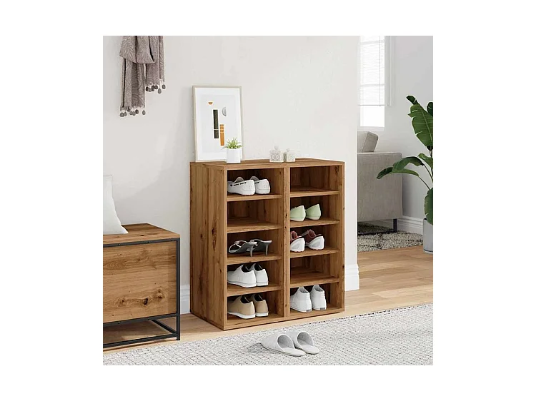 Armoires à chaussures 2 pcs chêne artisanal bois d'ingénierie