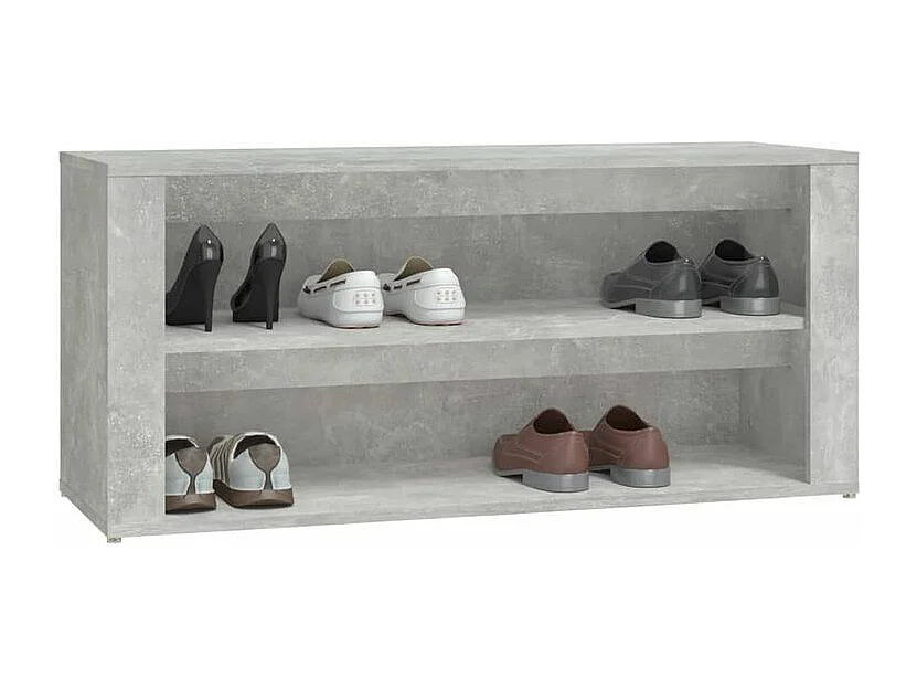 Étagère à chaussures Gris béton 100x35x45 Bois d'ingénierie