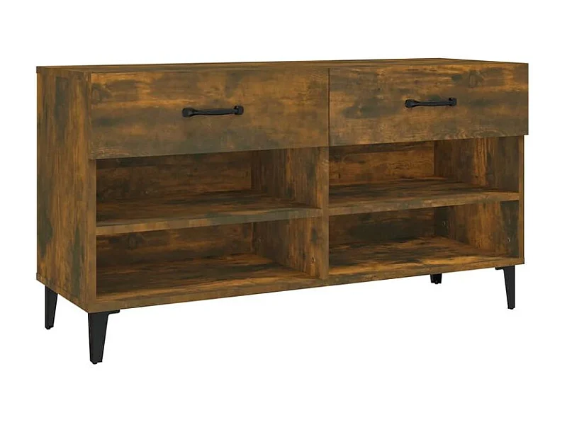 Meuble à chaussures Chêne fumé 102x35x55 Bois d'ingénierie