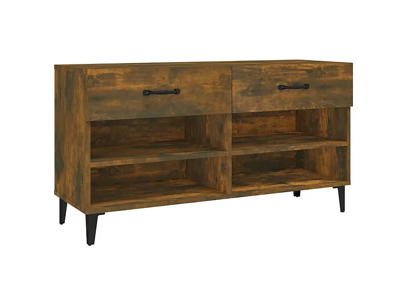 Meuble à chaussures Chêne fumé 102x35x55 Bois d'ingénierie