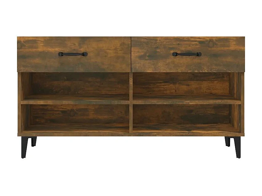 Meuble à chaussures Chêne fumé 102x35x55 Bois d'ingénierie