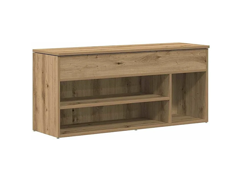 Banc à chaussures chêne artisanal 102x30,5x45 bois ingénierie