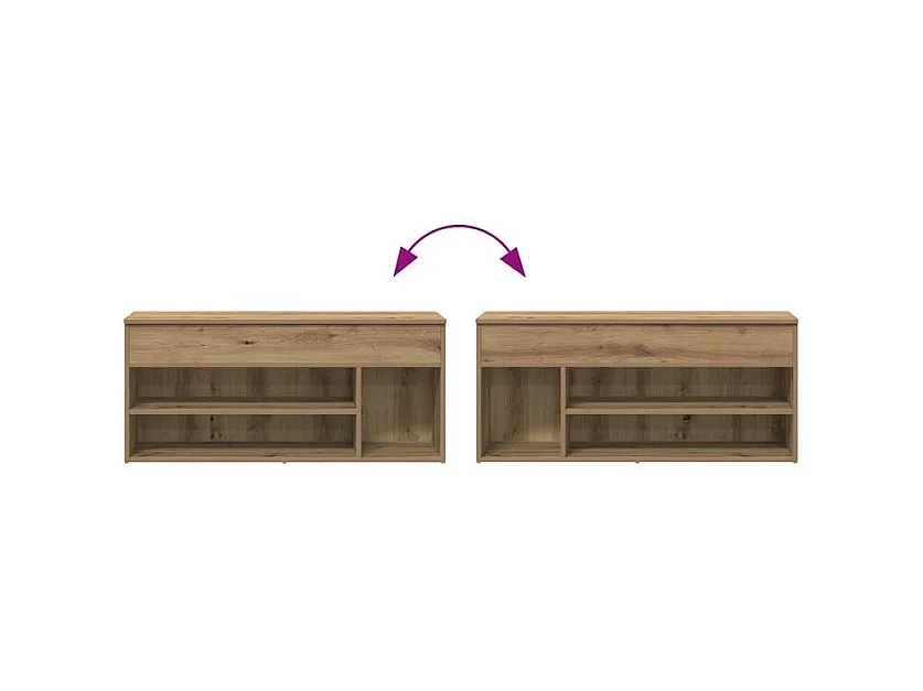 Banc à chaussures chêne artisanal 102x30,5x45 bois ingénierie