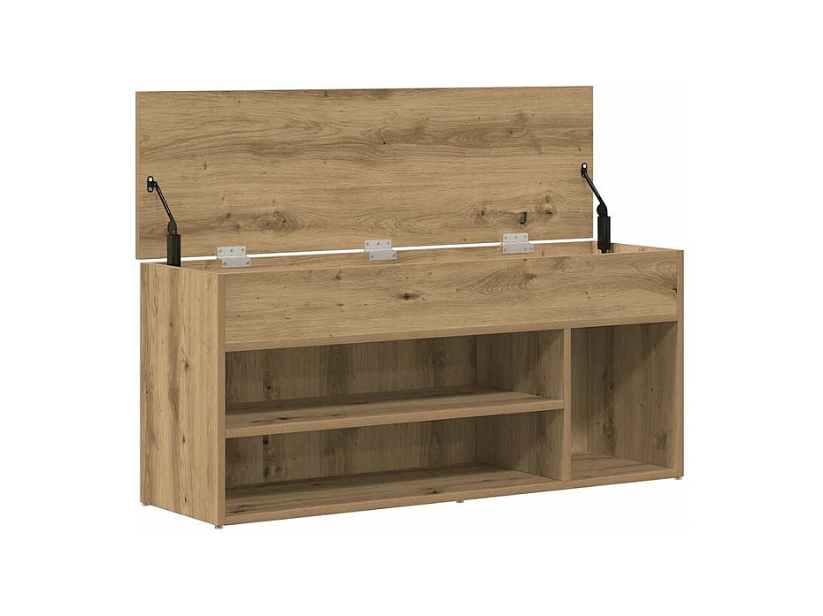 Banc à chaussures chêne artisanal 102x30,5x45 bois ingénierie