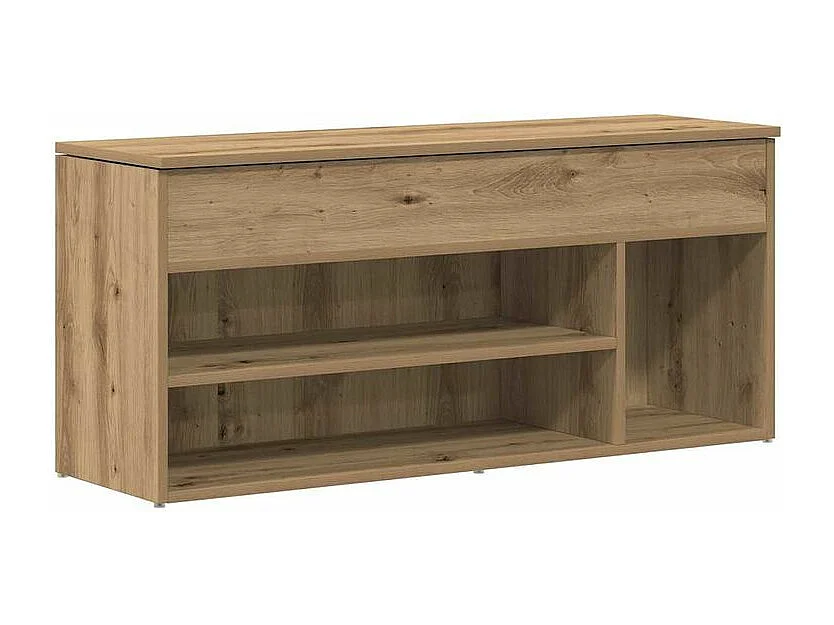 Banc à chaussures chêne artisanal 102x30,5x45 bois ingénierie