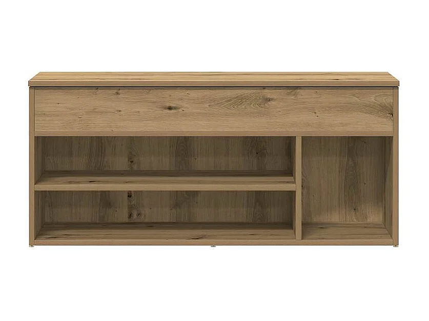 Banc à chaussures chêne artisanal 102x30,5x45 bois ingénierie