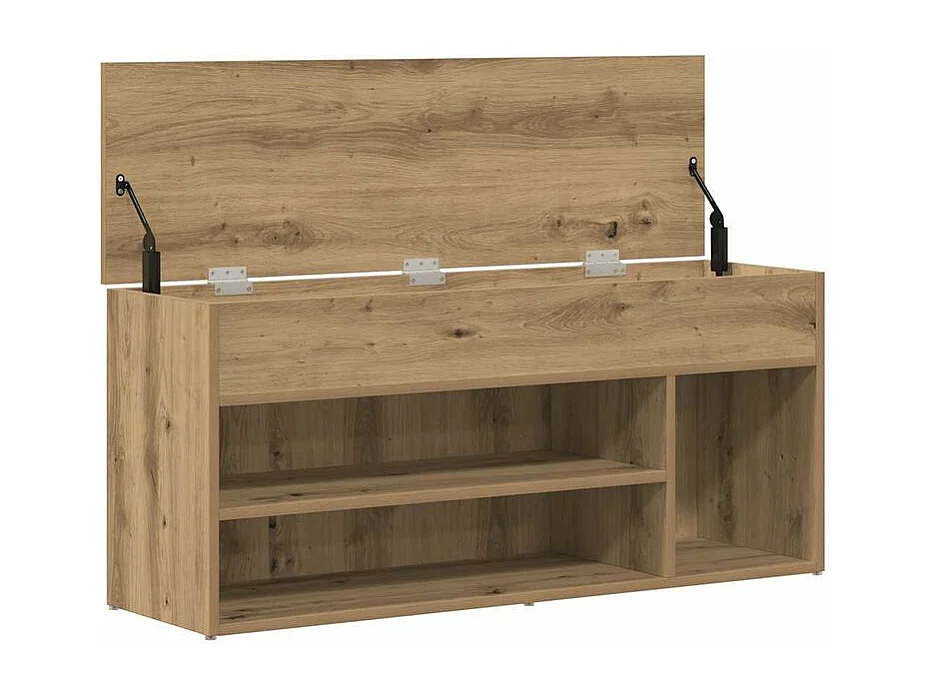 Banc à chaussures chêne artisanal 102x30,5x45 bois ingénierie