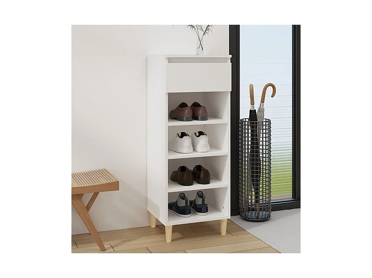 Armoire à chaussures Blanc 40x36x105 Bois d'ingénierie