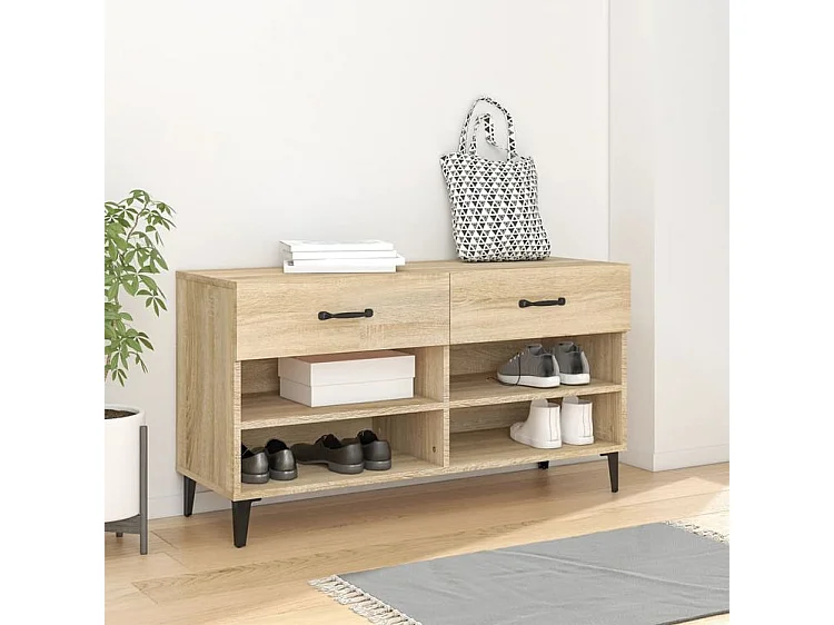 Armoire à chaussures Chêne sonoma 102x35x55 Bois d'ingénierie