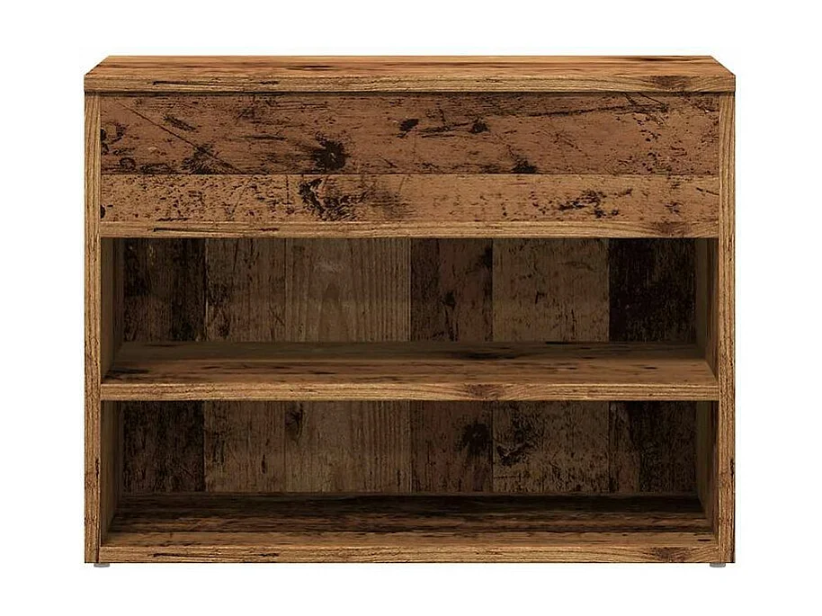 Banc à chaussures en bois Borka L 60 x H 45cm - Compact et Pratique-Couleur Marron noisette