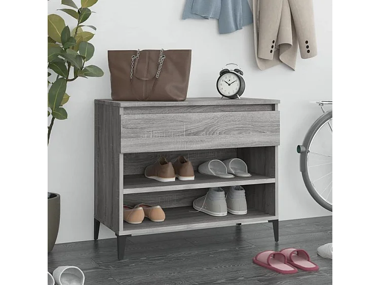 Armoire à chaussures Sonoma gris 70x36x60 Bois d'ingénierie