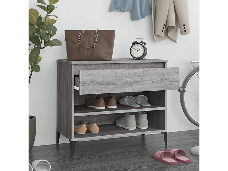 Armoire à chaussures Sonoma gris 70x36x60 Bois d'ingénierie