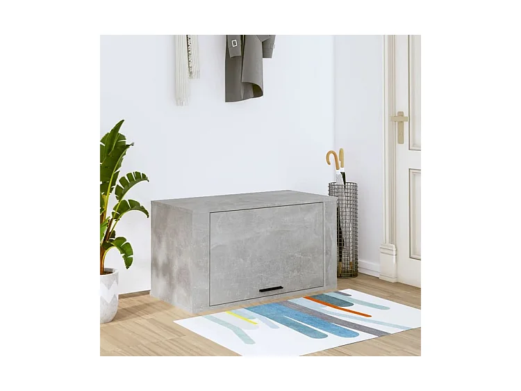 Armoire à chaussures murale Gris béton 70x35x38