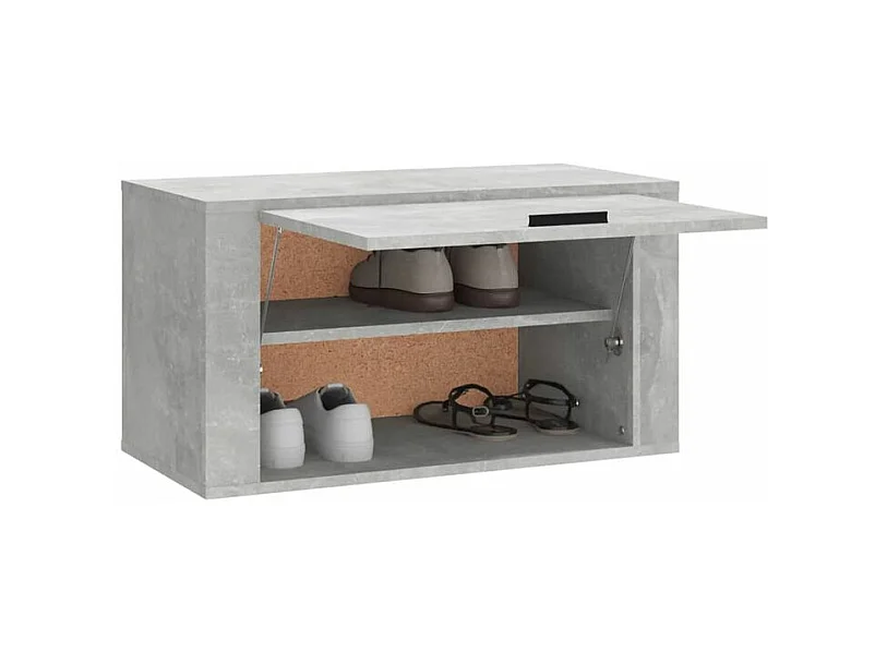 Armoire à chaussures murale Gris béton 70x35x38
