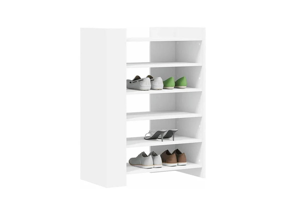 Etagères à chaussures en bois Lizza L75xH100xP38 – Élégance et praticité-Couleur Blanc