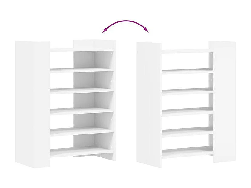 Etagères à chaussures en bois Lizza L75xH100xP38 – Élégance et praticité-Couleur Blanc