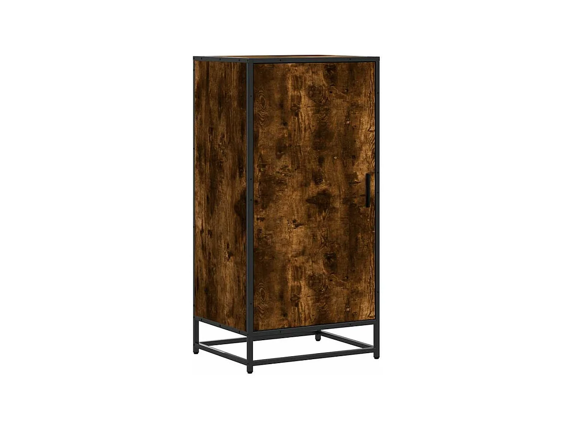 Étagère à chaussures chêne fumé 48x38x97,5 bois d'ingénierie