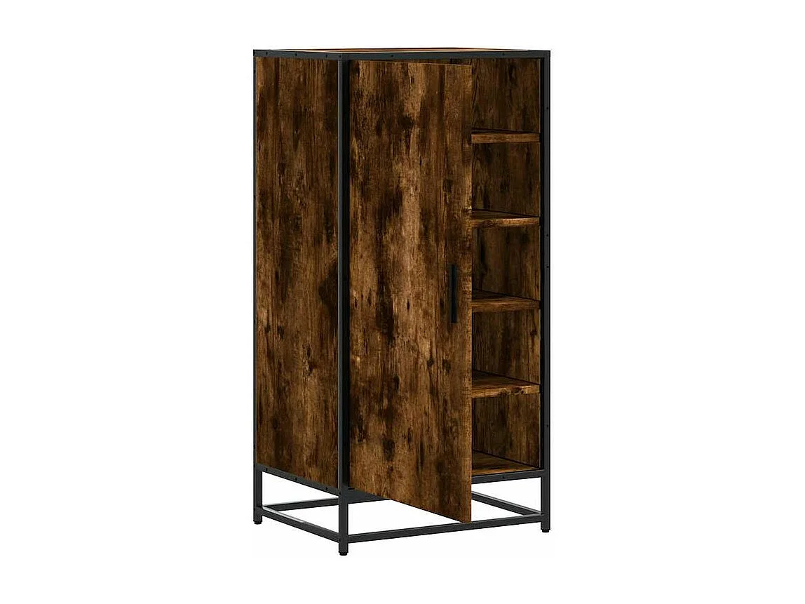 Étagère à chaussures chêne fumé 48x38x97,5 bois d'ingénierie