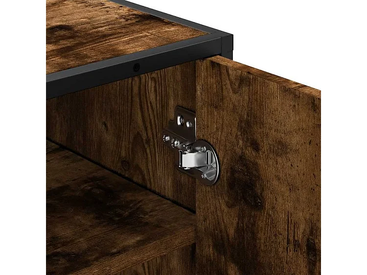 Étagère à chaussures chêne fumé 48x38x97,5 bois d'ingénierie