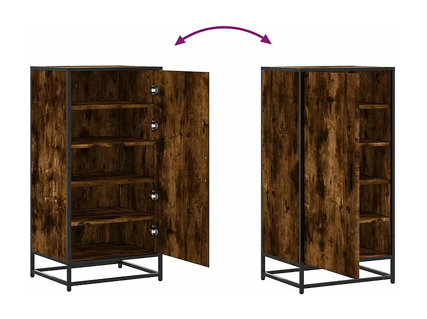 Étagère à chaussures chêne fumé 48x38x97,5 bois d'ingénierie