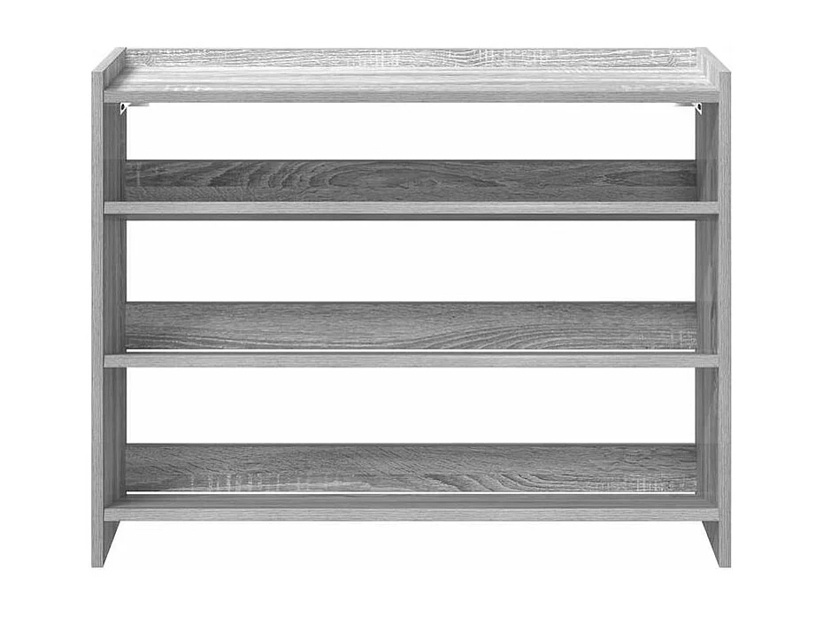 Étagère à chaussures en bois Manda L 80 x H 62cm - Rangement 3 niveaux-Couleur Chêne gris