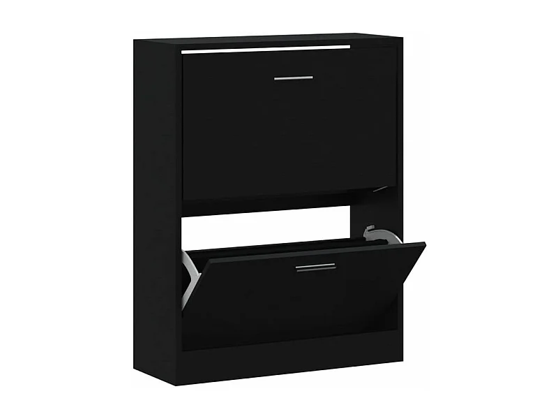 Armoire à chaussures en bois Puerto L63xH81xP24 – 2 portes rabattables-Couleur Noir