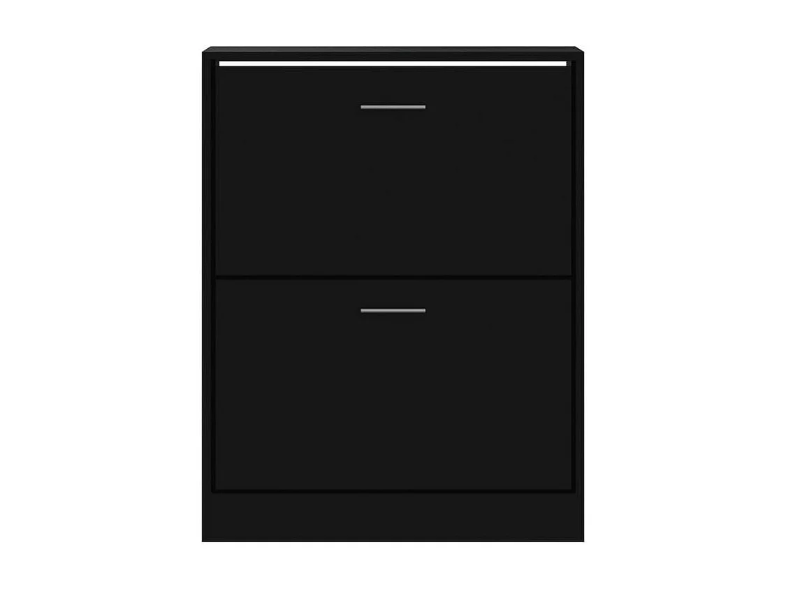 Armoire à chaussures en bois Puerto L63xH81xP24 – 2 portes rabattables-Couleur Noir