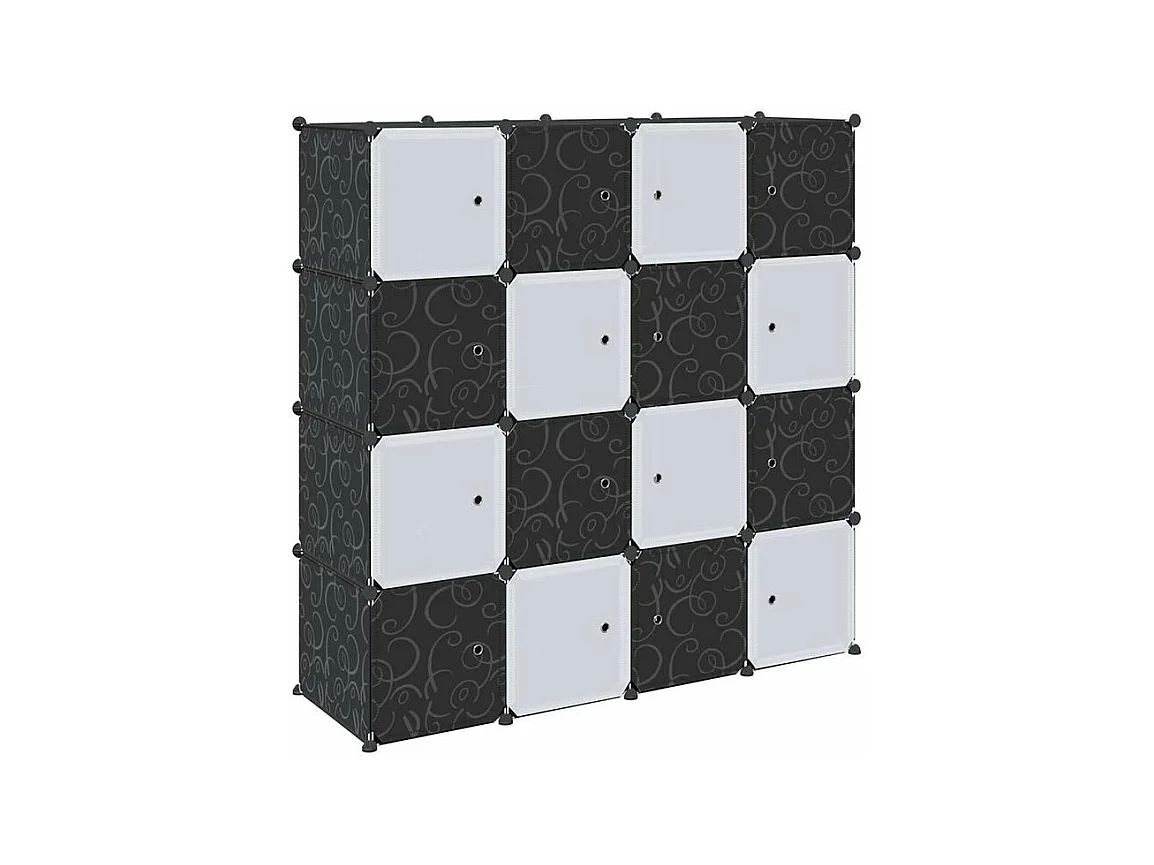 Cubes de rangement 16 pcs avec tiges de suspension PP