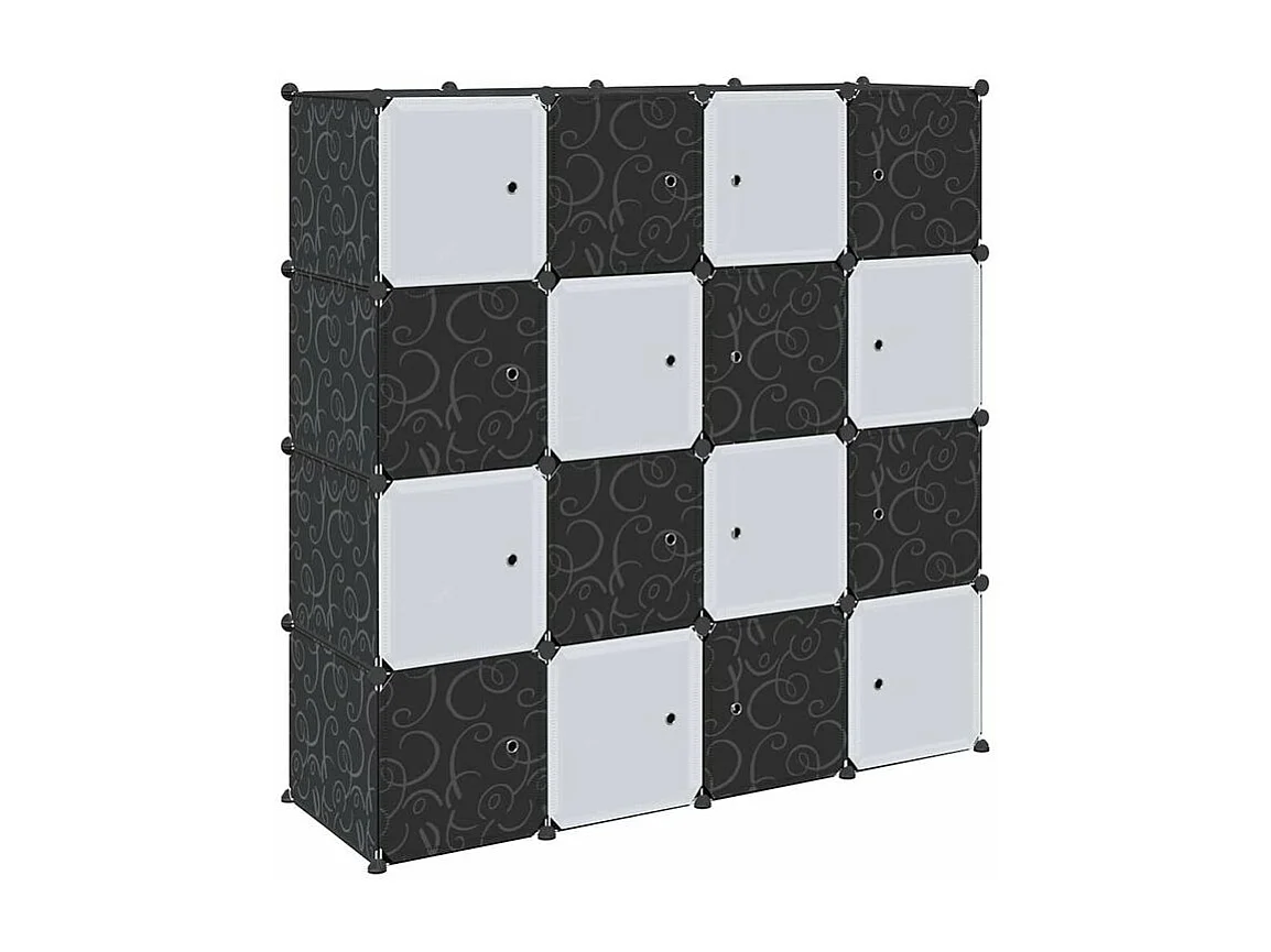 Cubes de rangement 16 pcs avec tiges de suspension PP